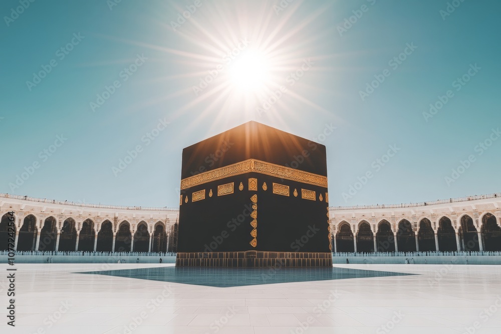 custom made wallpaper toronto digitalThe Kaaba under the radiant sun in the Grand Mosque courtyard