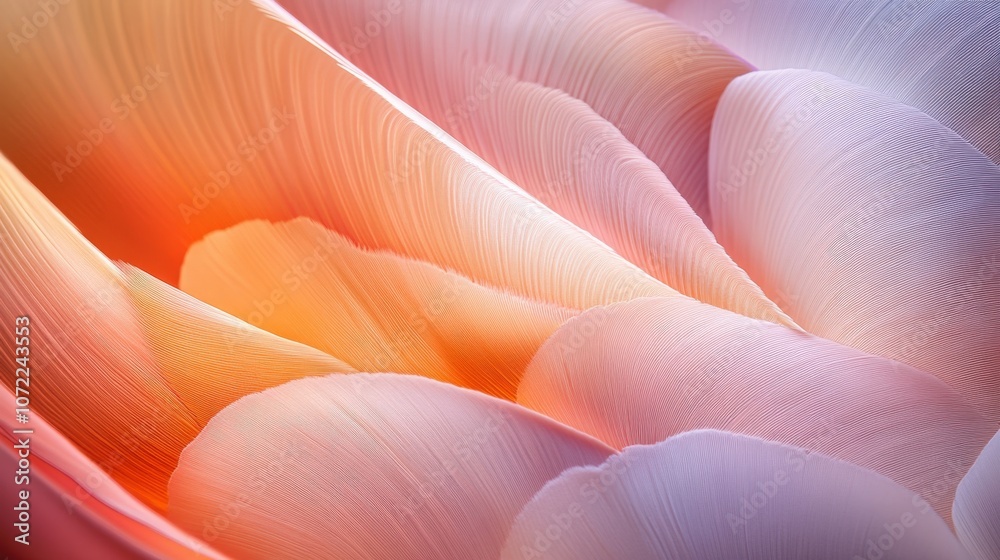 Vibrant tulip petals in shades of orange and pink Vibrant tulip petals in shades of orange and pink