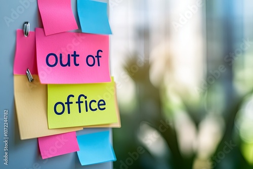 Thank you note on a sticky note indicating a people who take anual leave to go holiday