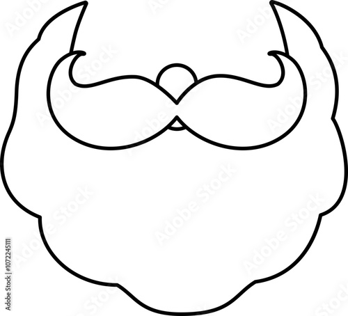 Cute santa beard outline vector isolated.
Transparent background.