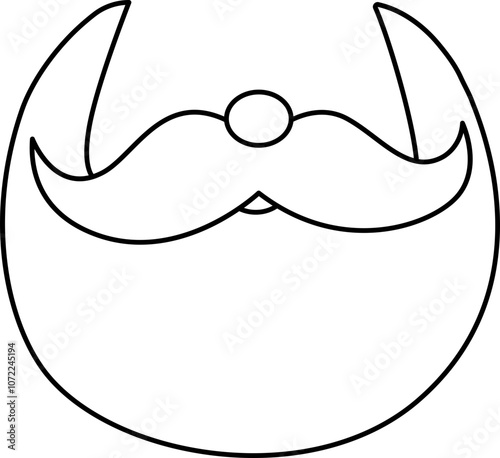 Cute santa beard outline vector isolated.
Transparent background.