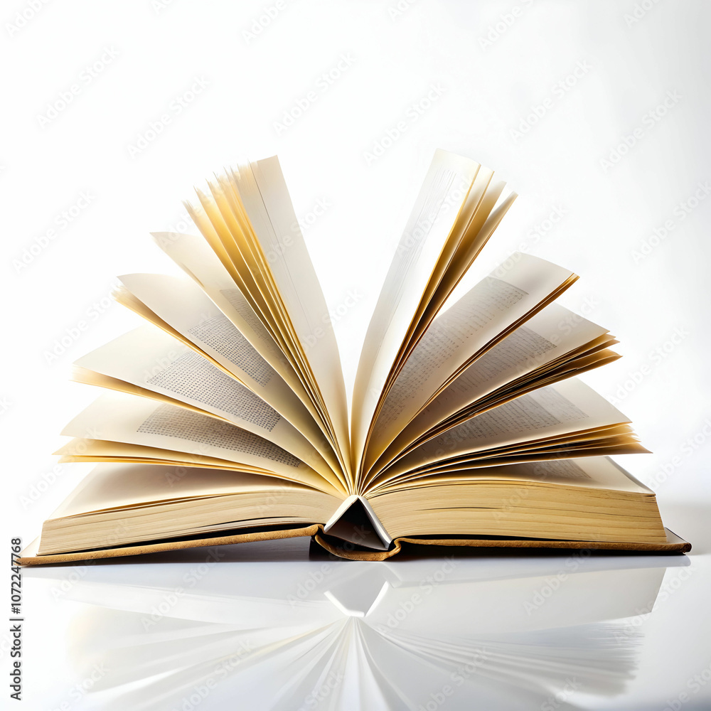 Fototapeta premium A book displayed on a white background, featuring a simple cover