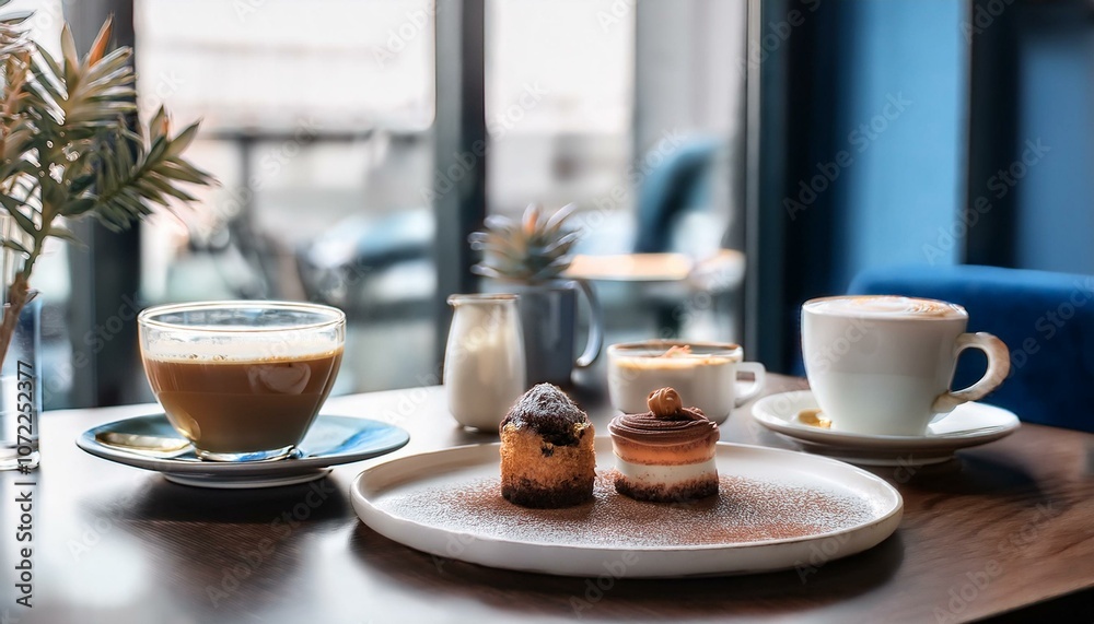 Fototapeta premium Coffee and dessert at the cafe