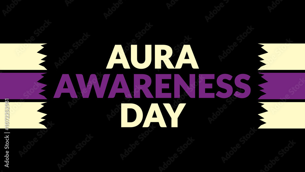 Aura Awareness Day text with side lines on a black background. Which is observed every year in November to celebrate and wish Aura Awareness Day. Aura Awareness Day text with side lines on a black background. Which is observed every year in November to celebrate and wish Aura Awareness Day.