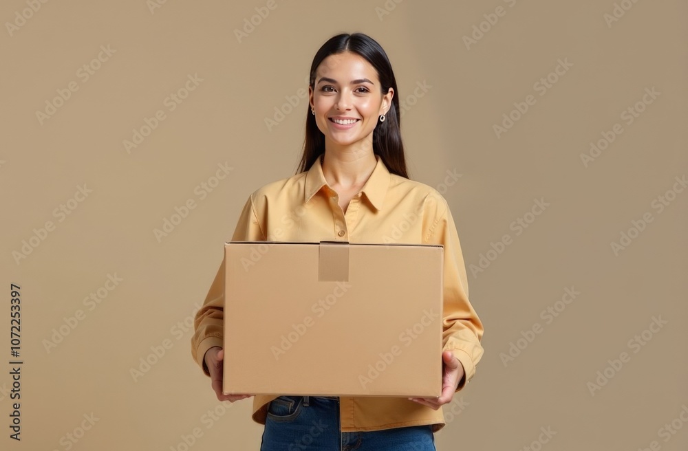 Female small business owner using mobile app on smartphone checking parcel box. Warehouse worker, seller holding phone scanning retail dropshipping package postal parcel bar code on cell technology. Female small business owner using mobile app on smartphone checking parcel box. Warehouse worker, seller holding phone scanning retail dropshipping package postal parcel bar code on cell technology.