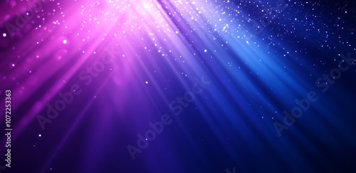 Abstract Purple and Blue Light Rays with Sparkles