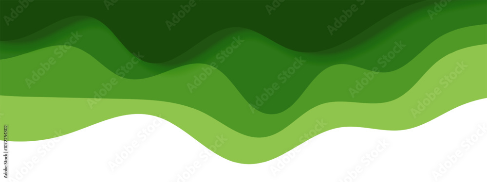 Obraz premium green layer background with abstract fluid shapes. vector illustration