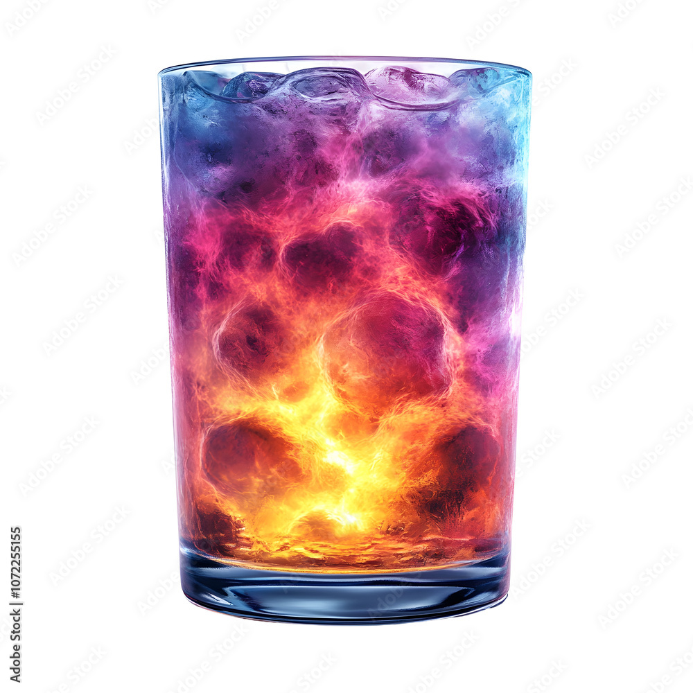Glowing Neon Plasma Cocktail on White Background Glowing Neon Plasma Cocktail on White Background