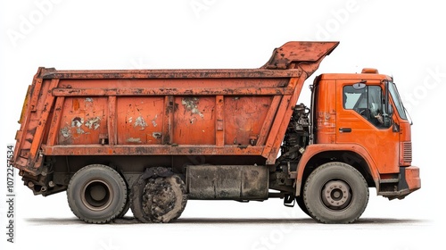 Rusty Orange Dump Truck Profile 