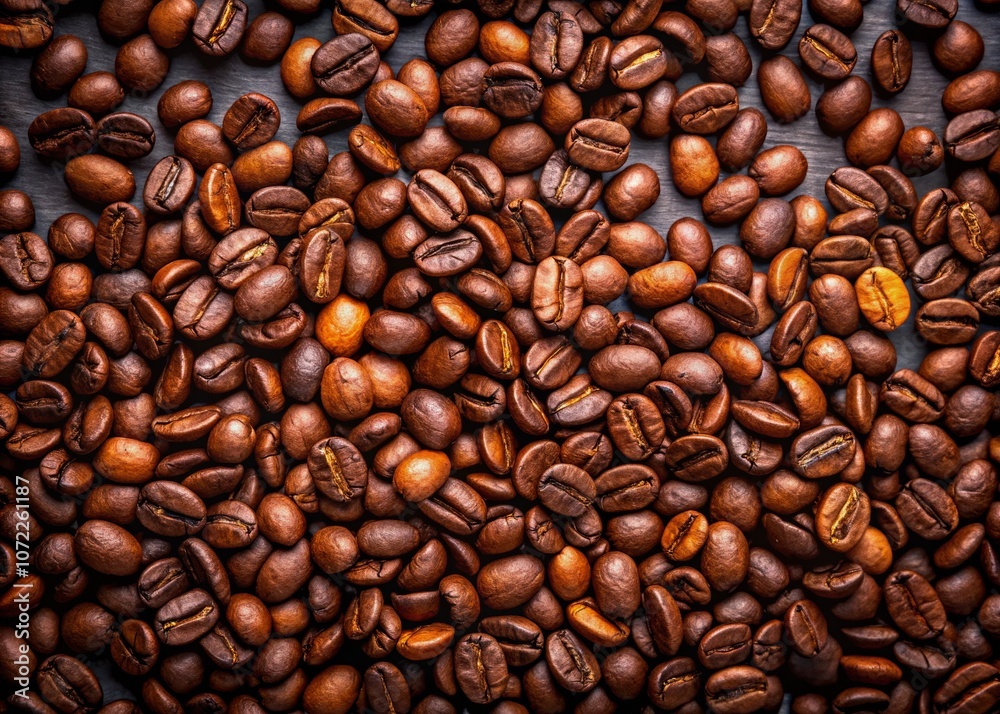 Obraz premium Minimalist View of Fresh Brown Coffee Beans