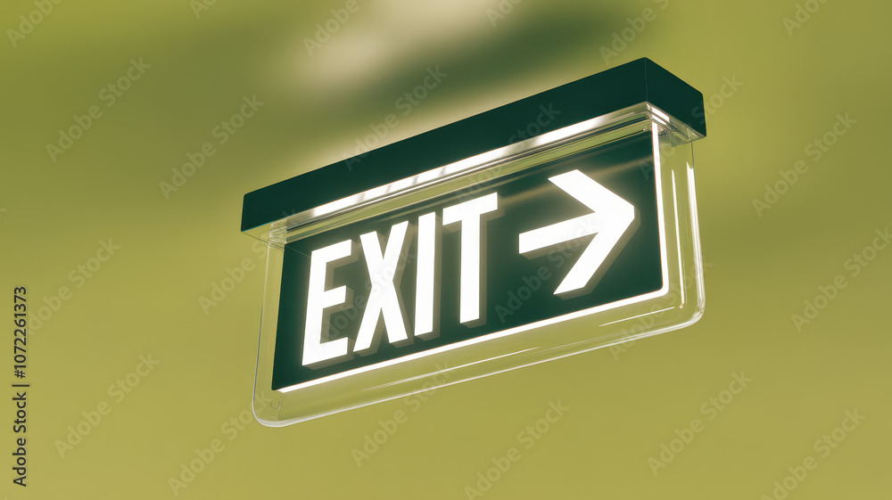A glowing exit sign featuring bold letters against a vibrant green background, symbolizing safety and direction. A glowing exit sign featuring bold letters against a vibrant green background, symbolizing safety and direction.