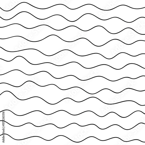 Thin line wavy abstract vector background. Curve wave. Line art striped graphic template. Vector