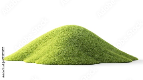 A smooth, green mound resembling grass, suggesting a natural landscape or abstract design.