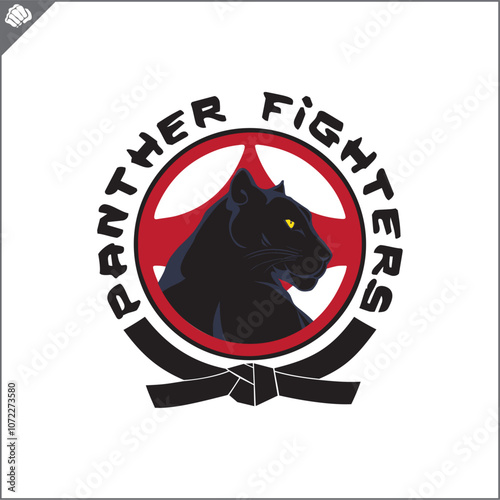 Emblem of kyokushin karate power fist . Vector.