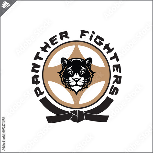 Emblem of kyokushin karate power fist . Vector.