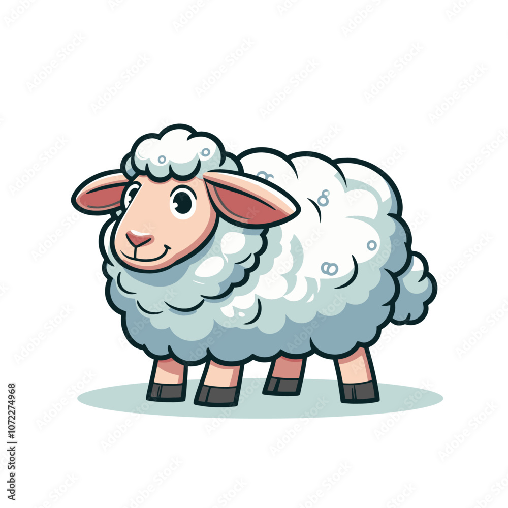 Cute little cartoon sheep character vector isolated illustration
Cute little cartoon sheep character vector isolated illustration