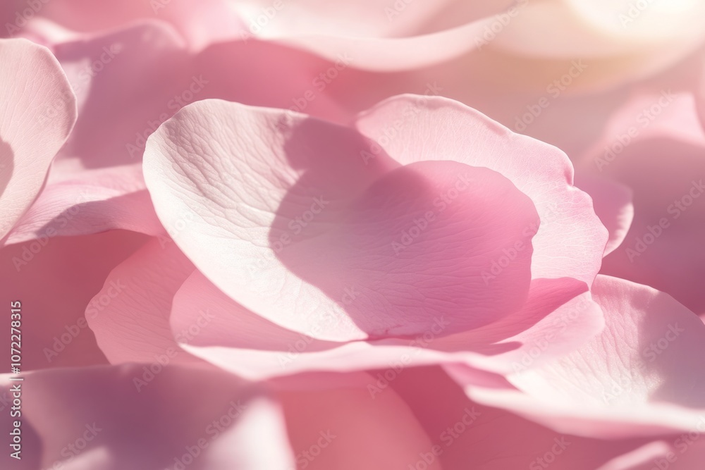 Close-up of Delicate Pink Rose Petals with Sunlight Close-up of Delicate Pink Rose Petals with Sunlight