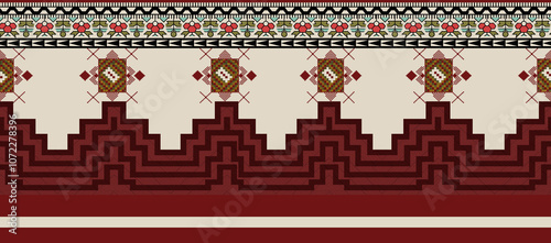 Obraz na płótnie seamless beautiful wallpaper cards border design floral leaf vintage ornament Victorian geometric ethnic print paisley pattern w salonie