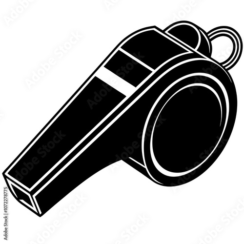 Metal whistle silhouette vector illustration isolated on a white background 
