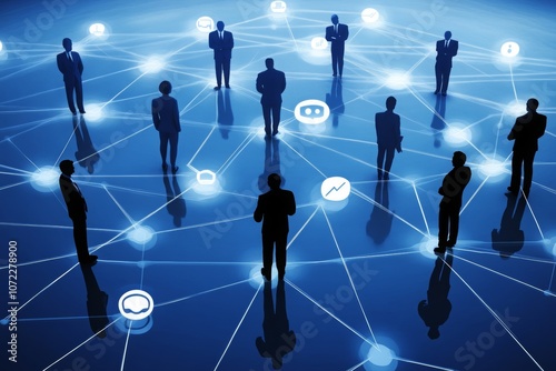 Obraz na płótnie Corporate Communication Network Meeting Concept w salonie
