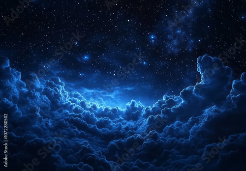 Night Sky with Stars and Clouds