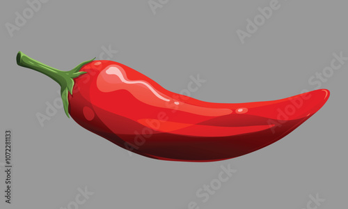 PSpicy Chili Pepper. Red Hot Chili. Vector Illustration. Fresh, spicy graphic print design  Spicy vegetable. Vector.