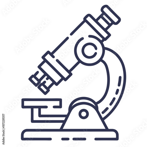 Microscope icon representing scientific observation and research in a minimalist style