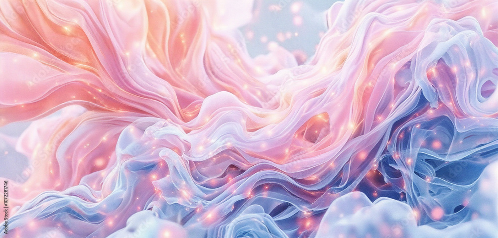 Fototapeta premium Abstract watercolor swirls in pink, purple, and orange tones