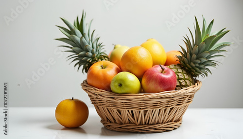 Simple Fruit Basket Representing Charity and Food Security photo