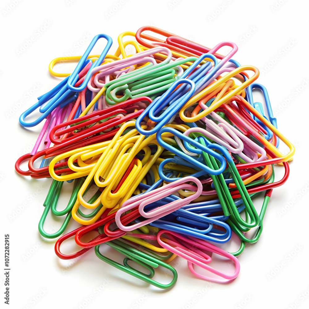 A simple paper clip placed on a white background A simple paper clip placed on a white background