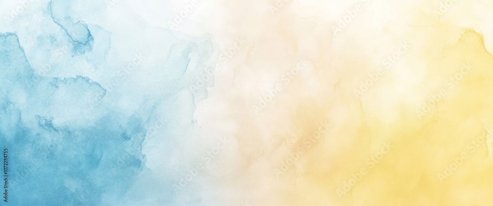 Fototapeta premium Abstract Watercolor Background with Blue and Yellow Hues