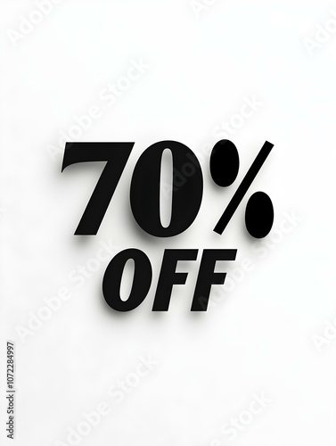 Wallpaper Mural Black '70% OFF' Promotional Sign on a White Background Torontodigital.ca