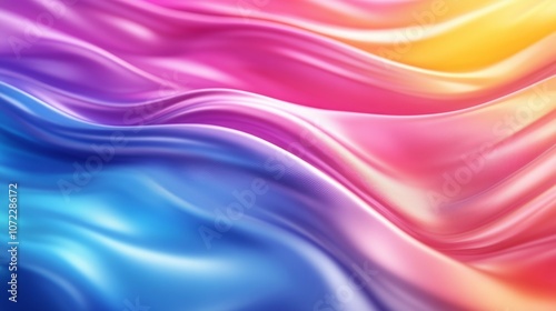 Abstract Wavy Background with Blue, Purple, Pink, and Yellow Hues