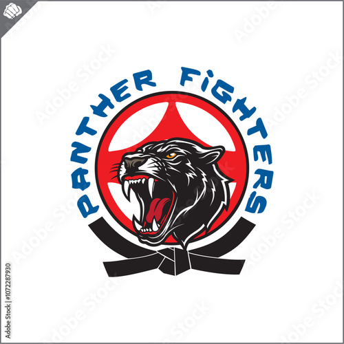 Emblem of kyokushin karate power fist . Vector.