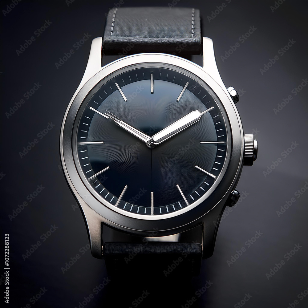 Smartwatch white screen, isolated on a metallic dark black