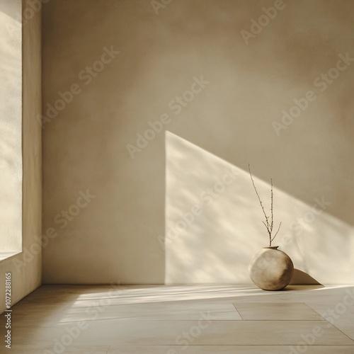 Minimalist Room with Natural Accents and Peaceful Ambiance