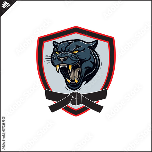 Emblem of kyokushin karate power fist . Vector.