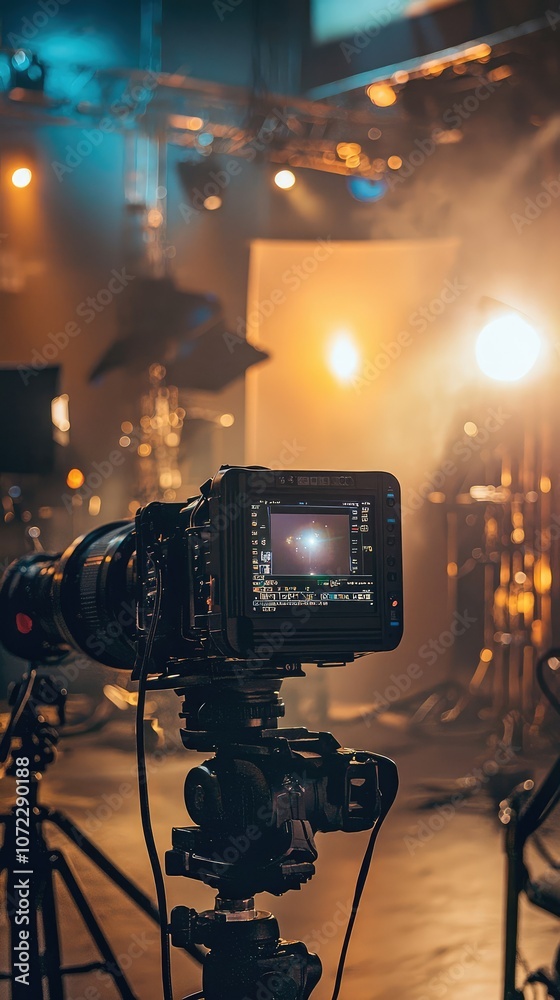 Fototapeta premium Professional Newsroom Setup for Live Interviews