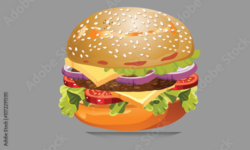 PrVector hamburger cartoon simple style. vector illustration of a Burger. 