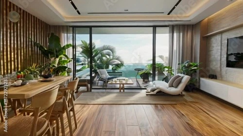 modern living room with fireplace