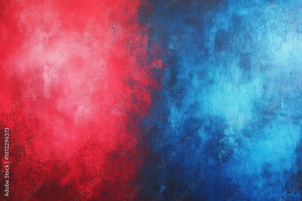 Obraz premium Vibrant abstract painting with red and blue hues blending together, creating dynamic visual contrast. textured surface adds depth and interest to artwork