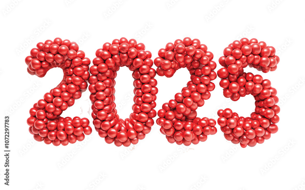 Different colourful helium balloons. Happy new year 2025 png design Different colourful helium balloons. Happy new year 2025 png design
