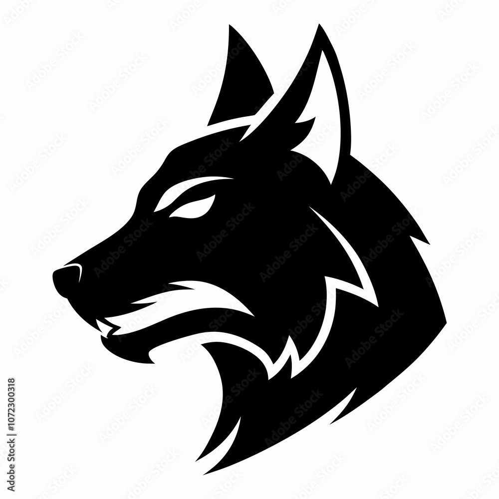 Angry Dog head minimalist side view logo silhouette black vector Angry Dog head minimalist side view logo silhouette black vector