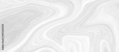 White and grey liquid marble pattern texture natural background.  Liquify Swirl white and gray color art. Beautiful drawing with the divorces and wavy lines in gray tones. 