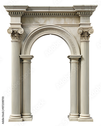 classical column arches isolated on transparent background, Greek column isolated on transparent background