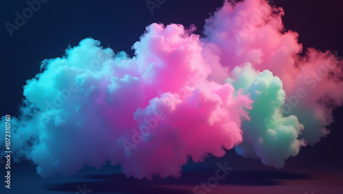 A colorful abstract cloud-like shape for a digital or graphic backdrop.