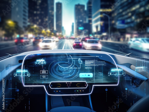 Intelligent Car System with Heads Up Display (HUD) and Autonomous Driving on City Roads
