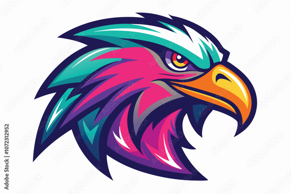 Fototapeta premium an colorful eagle head mascot logo vector illustration