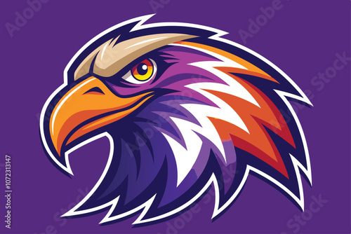 an colorful eagle head mascot logo vector illustration photo