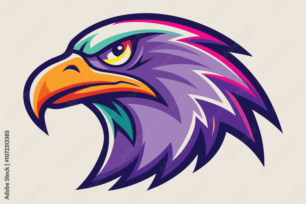 Obraz premium an colorful eagle head mascot logo vector illustration